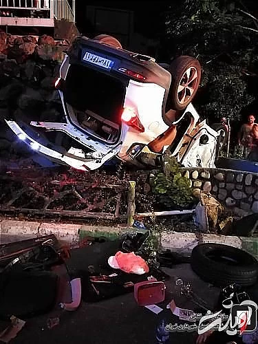 5 تصویر باورنکردنی از تصادف عجیب در شمال تهران/ عکس